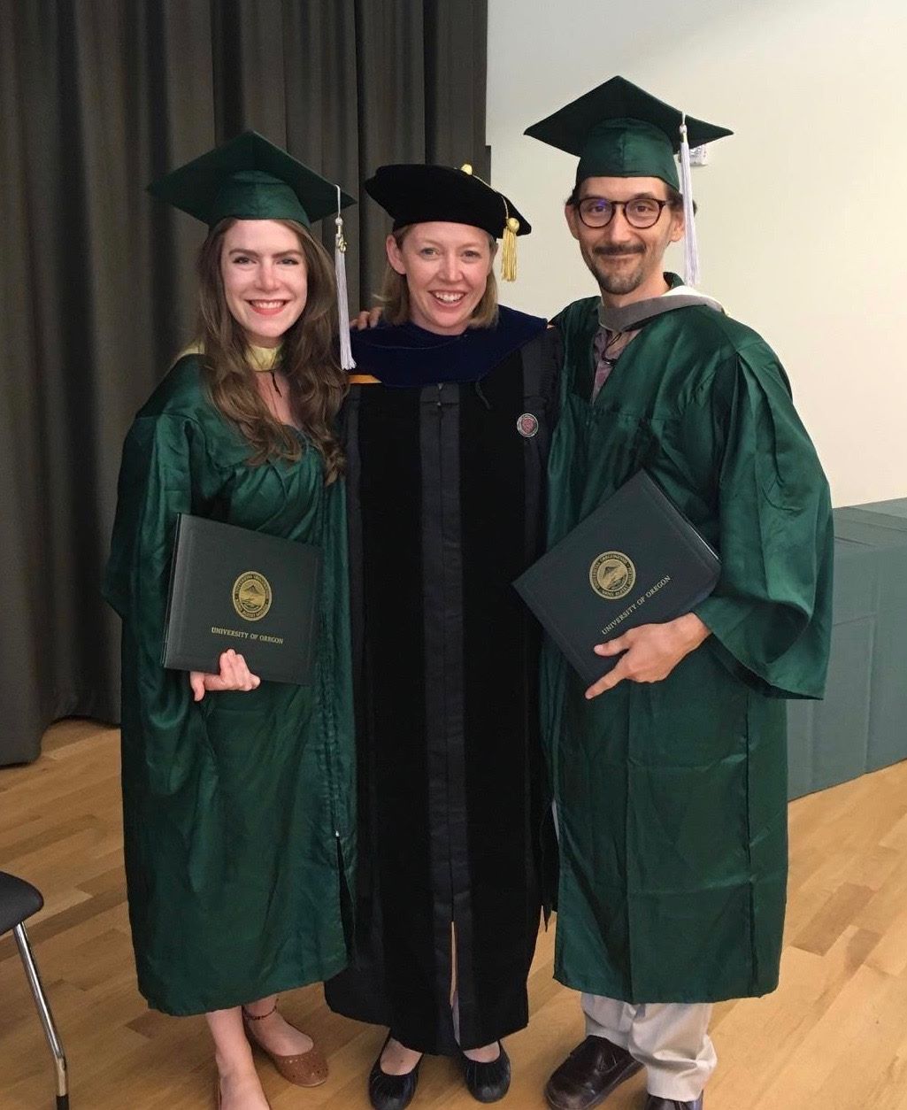 LTS Students Katie Carpenter (left) and Christopher Daradics (right) with CASLS Director Dr. Julie Sykes