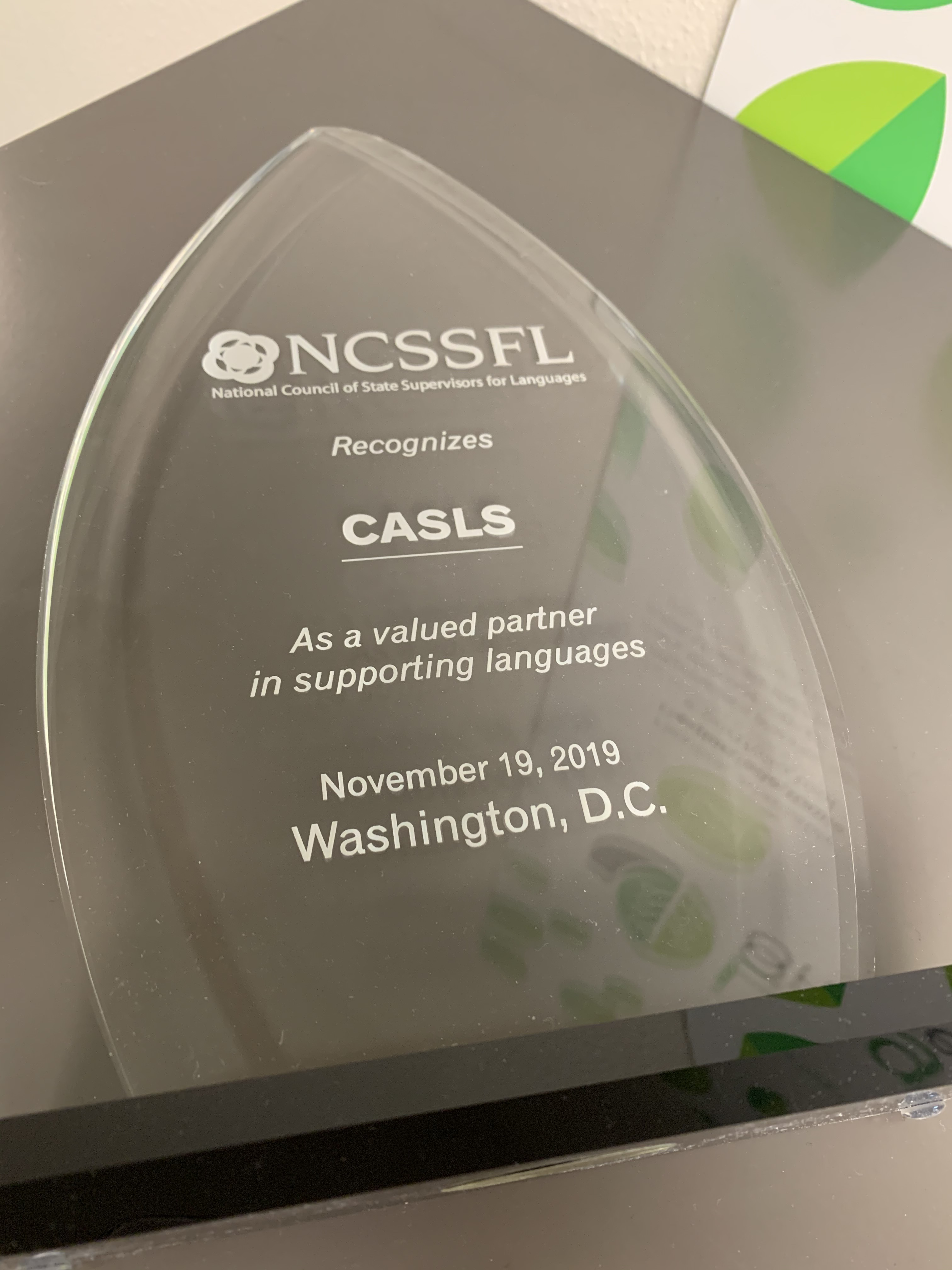 image of the plaque from NCSSFL